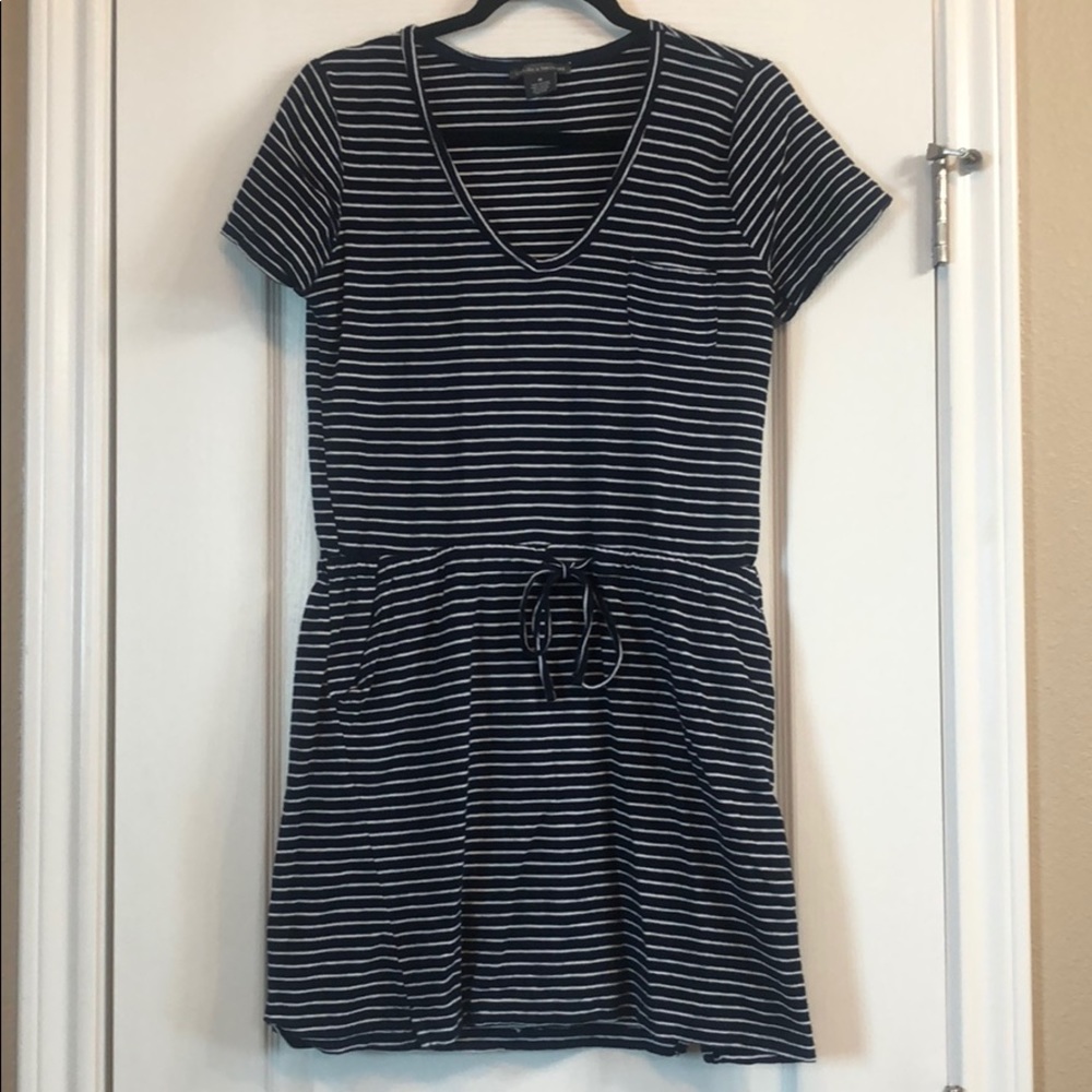 Chelsea and Theodore V-neck Striped Dress